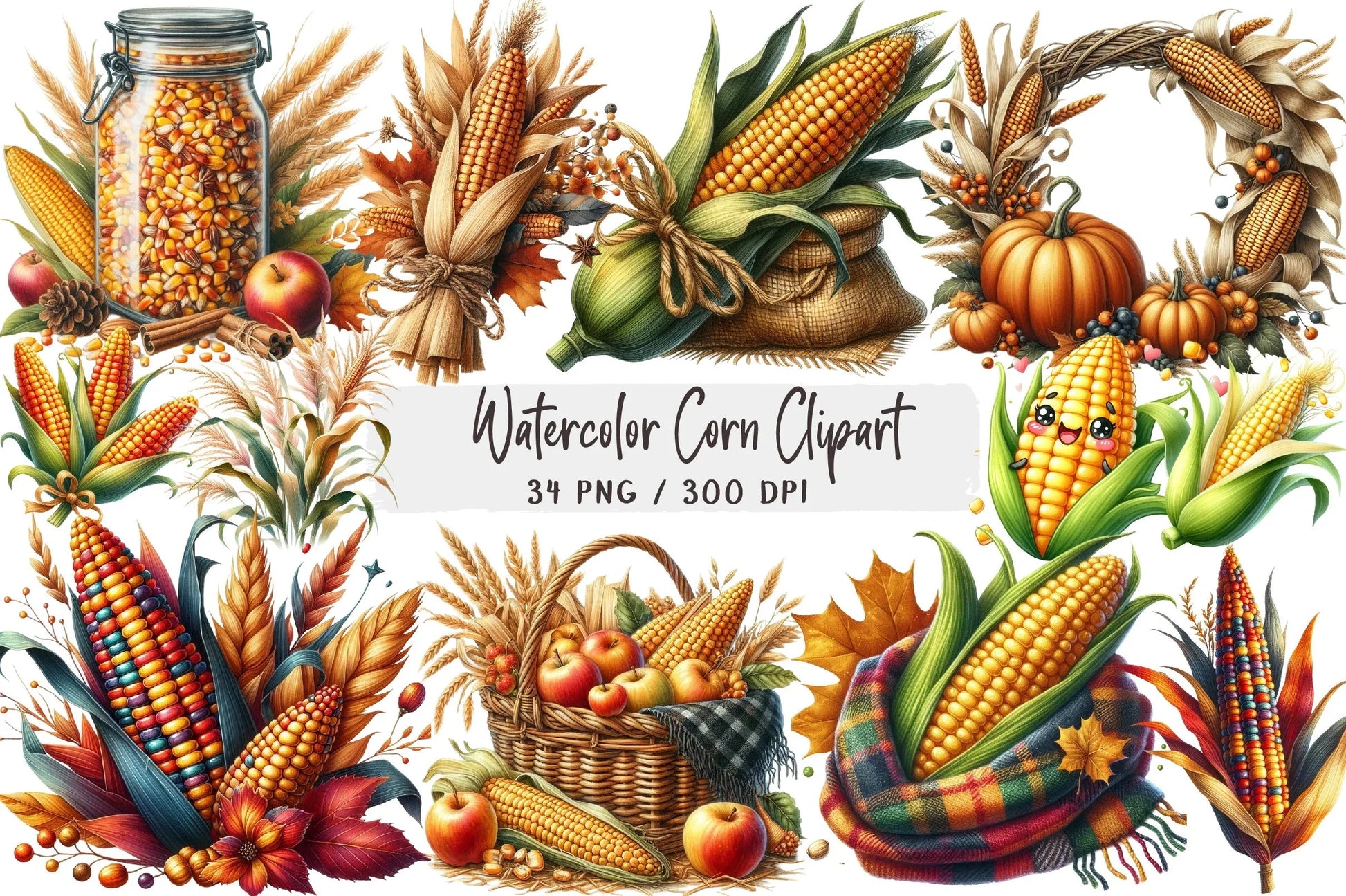 Corn Clipart Bundle - CraftNest - Digital Crafting and Art