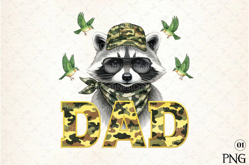 Camo Raccoon Woodland Clipart Bundle 2 - CraftNest - Digital Crafting and Art