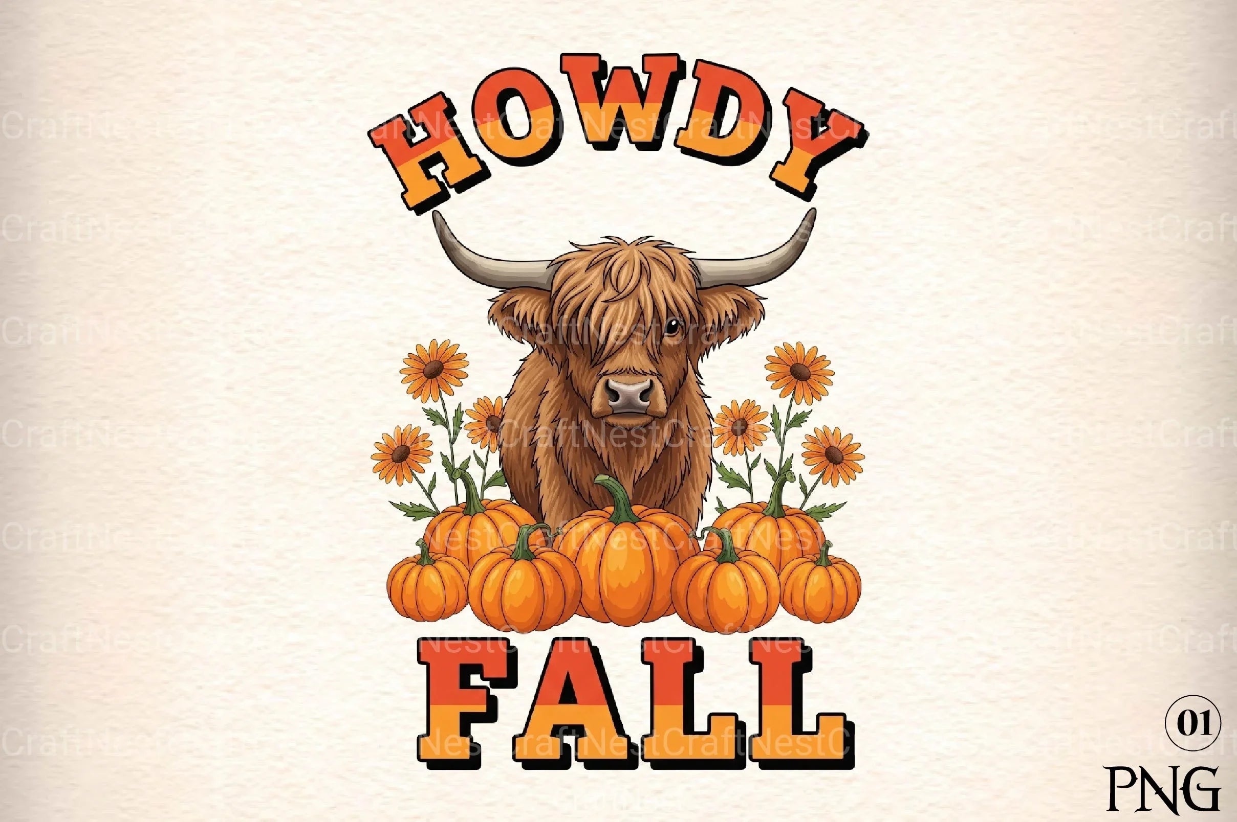 Howdy Highland Fall Graphic Clipart Bundle - CraftNest - Digital Crafting and Art