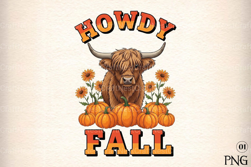 Howdy Highland Fall Graphic Clipart Bundle - CraftNest - Digital Crafting and Art