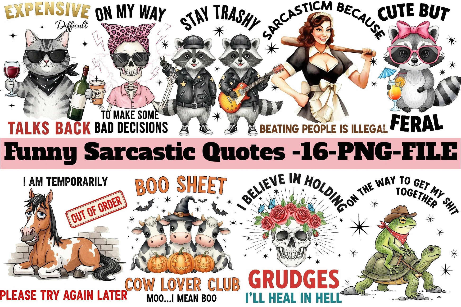 Funny Sarcastic Quotes Clipart Bundle - CraftNest - Digital Crafting and Art