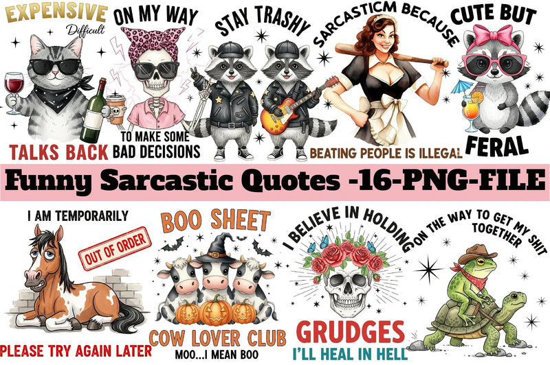 Funny Sarcastic Quotes Clipart Bundle - CraftNest - Digital Crafting and Art