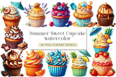Summer Sweet Cupcake Clipart Bundle - CraftNest - Digital Crafting and Art