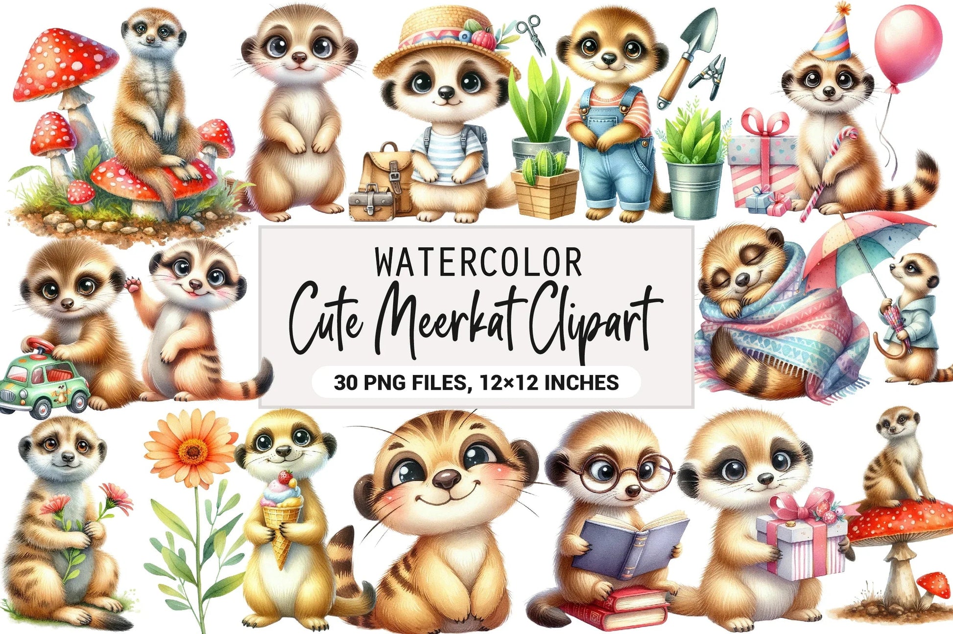 Cute Meerkat Clipart Bundle - CraftNest - Digital Crafting and Art