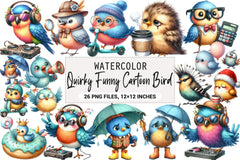 Quirky Funny Cartoon Bird Clipart Bundle - CraftNest - Digital Crafting and Art