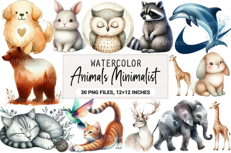 Minimalist Animal Clipart Bundle - CraftNest - Digital Crafting and Art