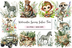 Spring Safari Clipart Bundle - CraftNest - Digital Crafting and Art