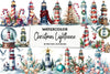 Christmas Lighthouse Clipart Bundle