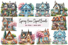 Spring House Clipart Bundle - CraftNest - Digital Crafting and Art
