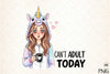 Sarcastic Funny Girl Can't Adult Today Clipart Bundle