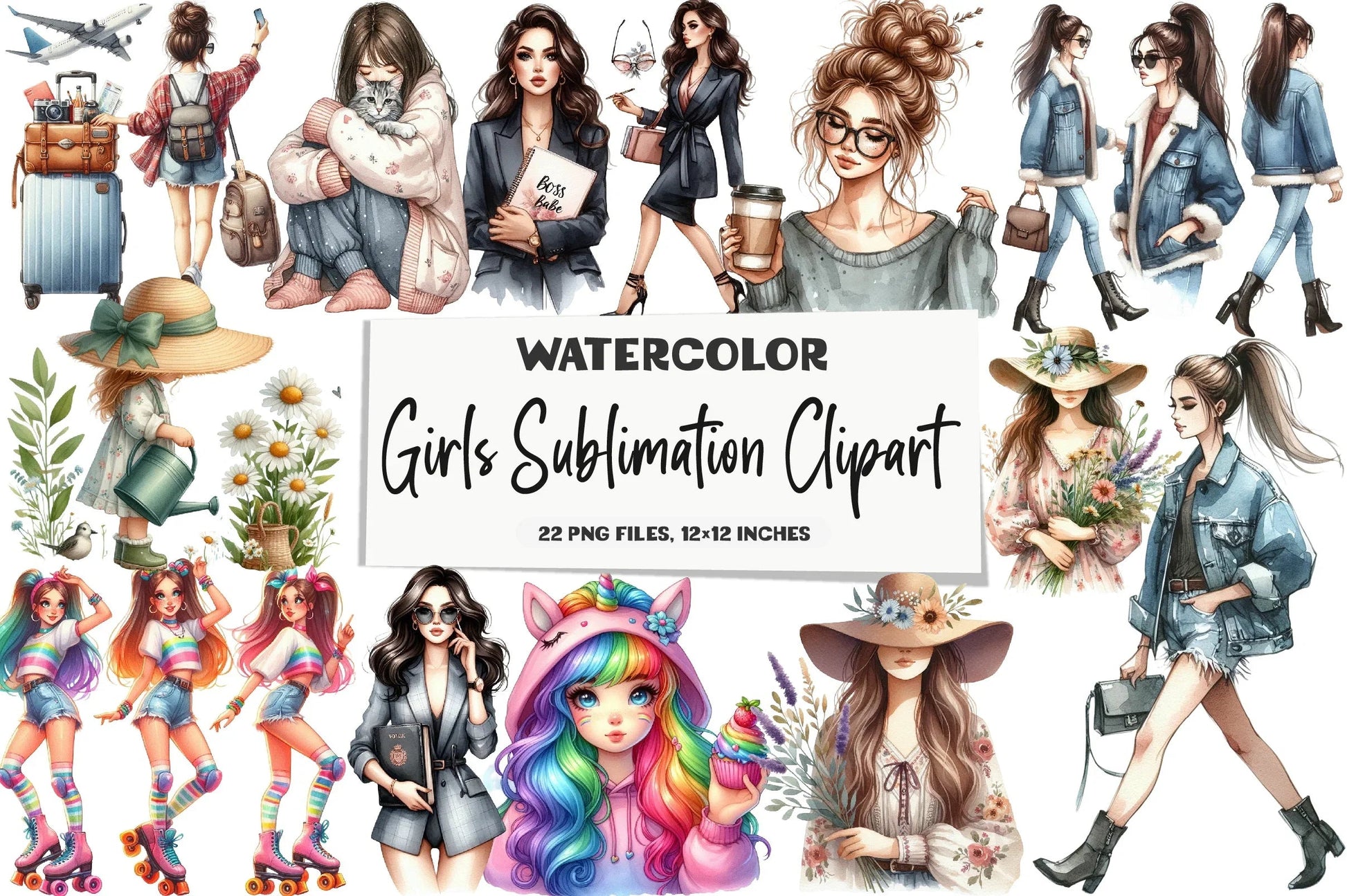 Girls Clipart Bundle Collection - CraftNest - Digital Crafting and Art