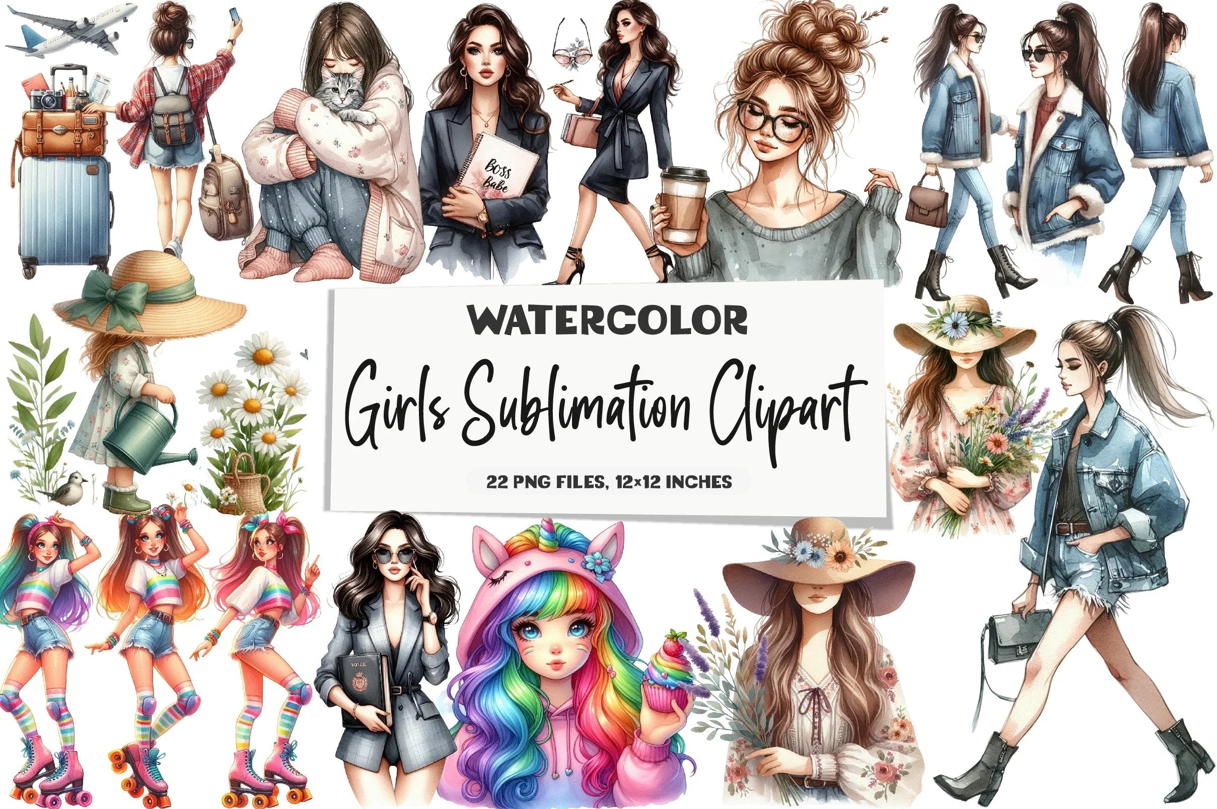 Girls Clipart Bundle Collection - CraftNest - Digital Crafting and Art