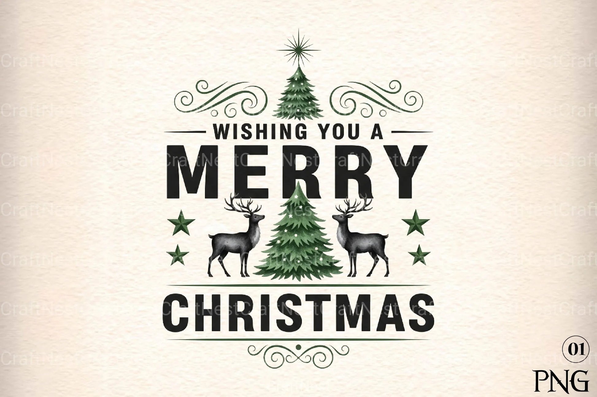 Merry Christmas Tree Design Clipart Bundle 44 - CraftNest - Digital Crafting and Art