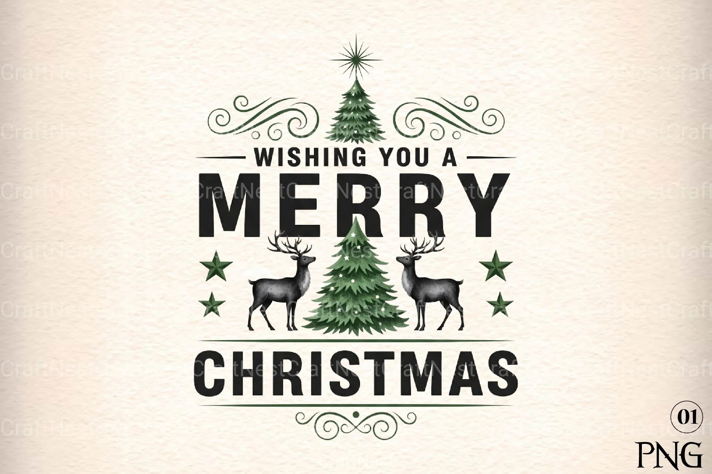 Merry Christmas Tree Design Clipart Bundle 44 - CraftNest - Digital Crafting and Art
