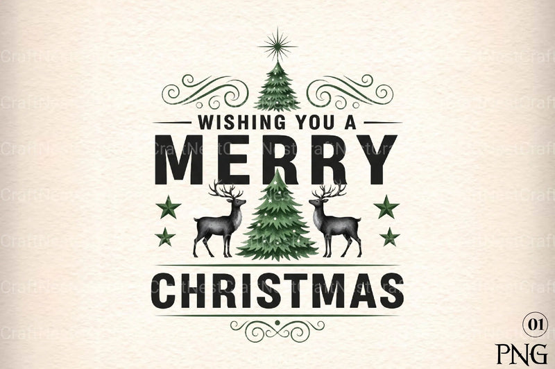 Merry Christmas Tree Design Clipart Bundle 44 - CraftNest - Digital Crafting and Art
