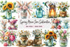 Spring Mason Jars Clipart Bundle