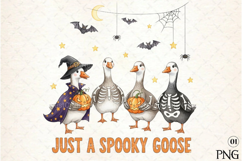Spooky Goose Funny Halloween Clipart Bundle - CraftNest - Digital Crafting and Art