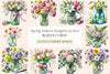 Spring Flower Bouquets in Jars Clipart Bundle