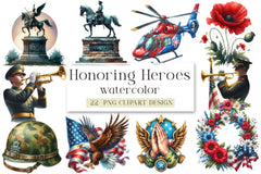 Honoring Heroes Clipart Bundle - CraftNest - Digital Crafting and Art