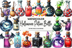 Halloween Potion Bottle Clipart Bundle - CraftNest - Digital Crafting and Art