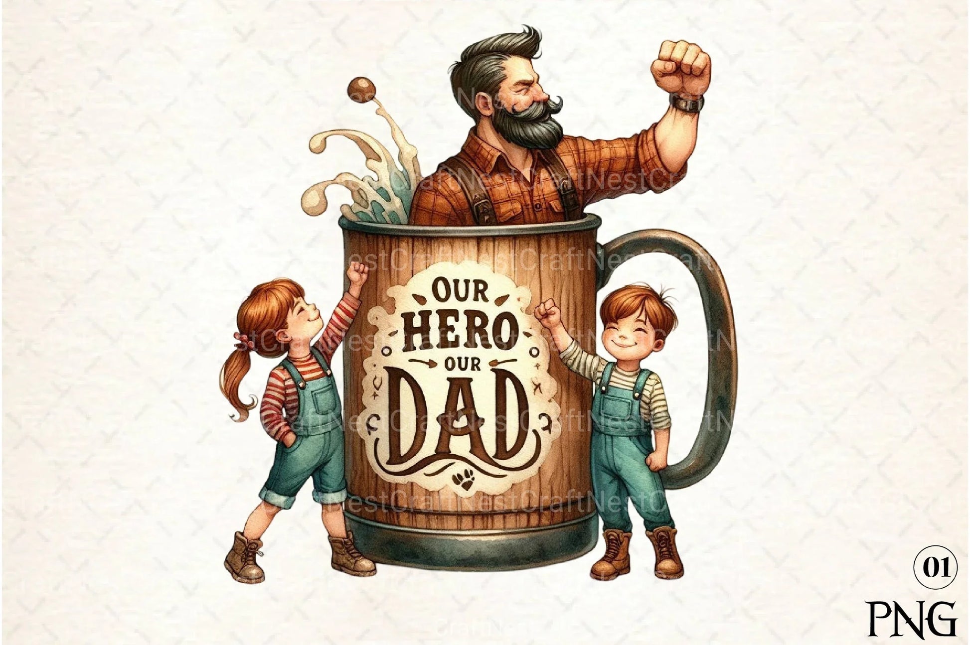 Kids Father’s Day Fist Bump Clipart Bundle 10 - CraftNest - Digital Crafting and Art