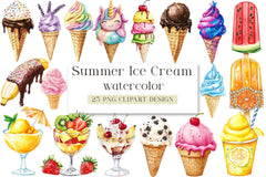 Summer Ice Cream Clipart Bundle - CraftNest - Digital Crafting and Art