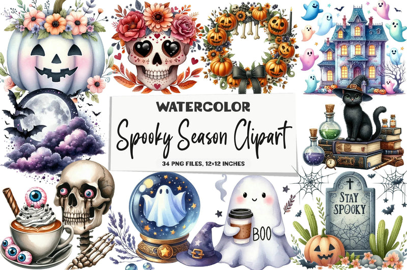 Spooky Season Clipart Bundle - CraftNest - Digital Crafting and Art