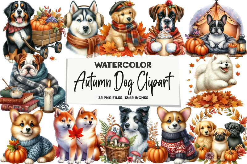 Autumn Dog Clipart Bundle - CraftNest - Digital Crafting and Art