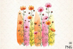 Wildflowers Brushstroke Clipart Bundle 1 - CraftNest - Digital Crafting and Art
