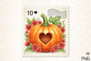 Pumpkin Postage Stamp Clipart Bundle