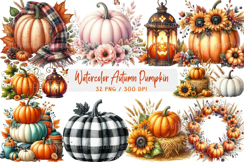 Autumn Pumpkin Clipart Bundle 77 - CraftNest - Digital Crafting and Art
