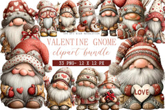 Valentine Gnomes Clipart Bundle - CraftNest - Digital Crafting and Art