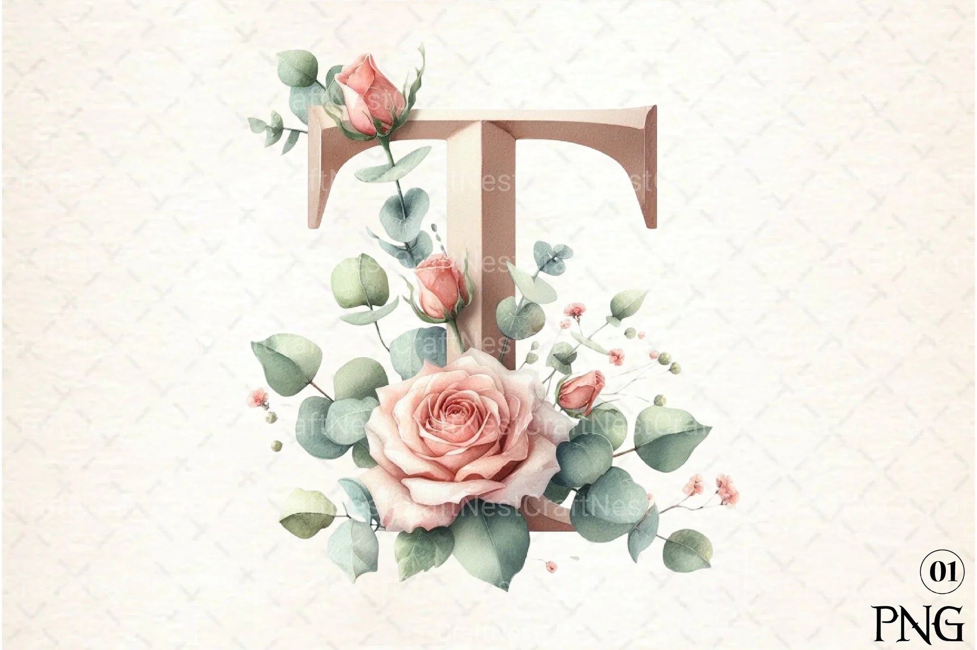 Floral Alphabet Clipart Bundle 99 - CraftNest - Digital Crafting and Art