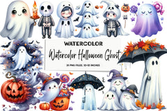Halloween Ghost Clipart Bundle - CraftNest - Digital Crafting and Art