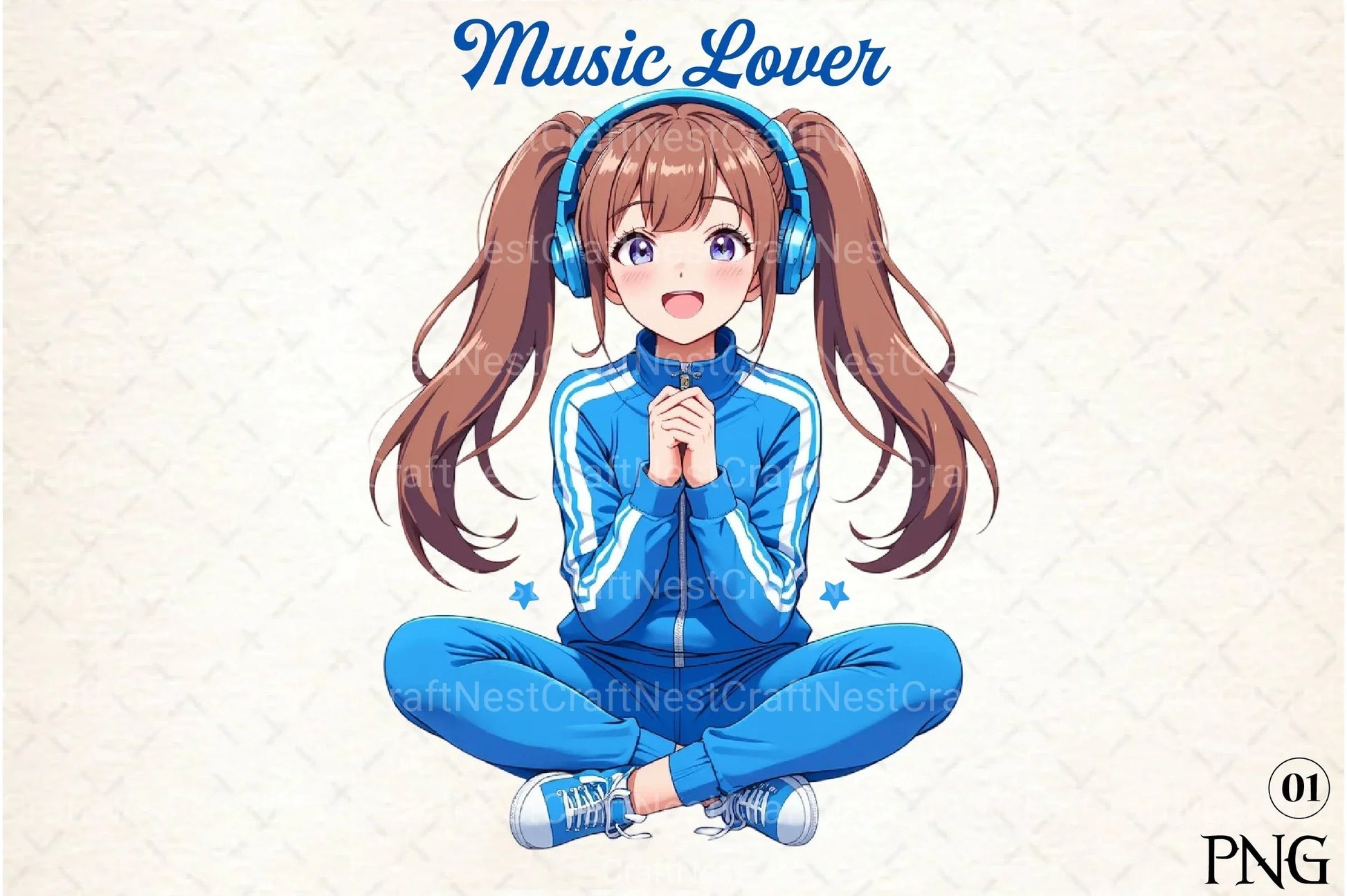 Music Lover Girl Headphones Clipart Bundle - CraftNest - Digital Crafting and Art