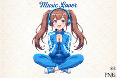 Music Lover Girl Headphones Clipart Bundle - CraftNest - Digital Crafting and Art