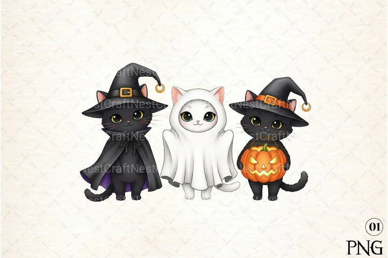 Halloween Cat Clipart Bundle 13 - CraftNest - Digital Crafting and Art