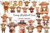 Funny Highland Cow Clipart Bundle