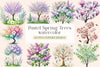 Pastel Spring Trees Clipart Bundle