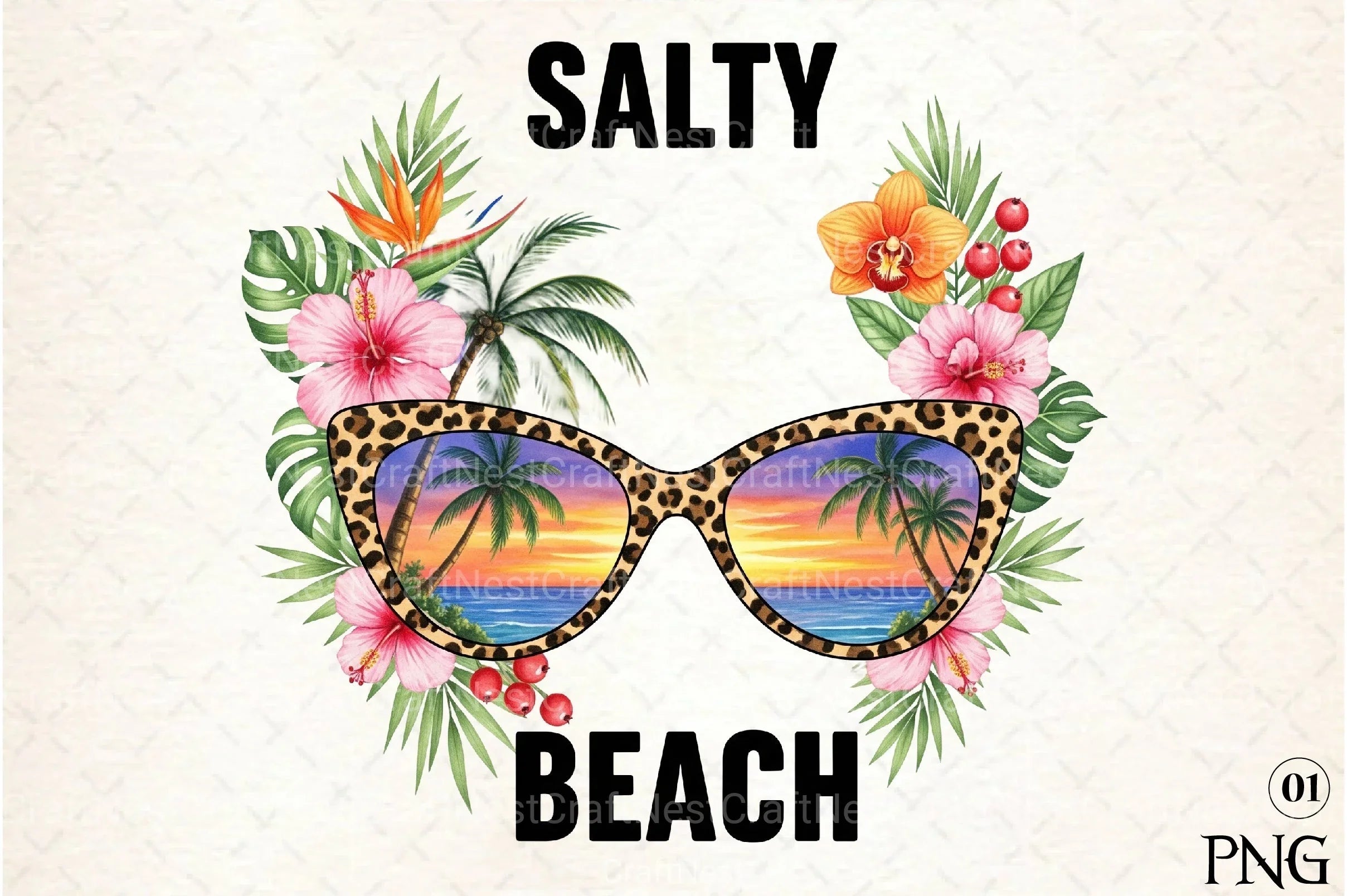 Tropical Summer Clipart Bundle: Salty Beach Collection - CraftNest - Digital Crafting and Art