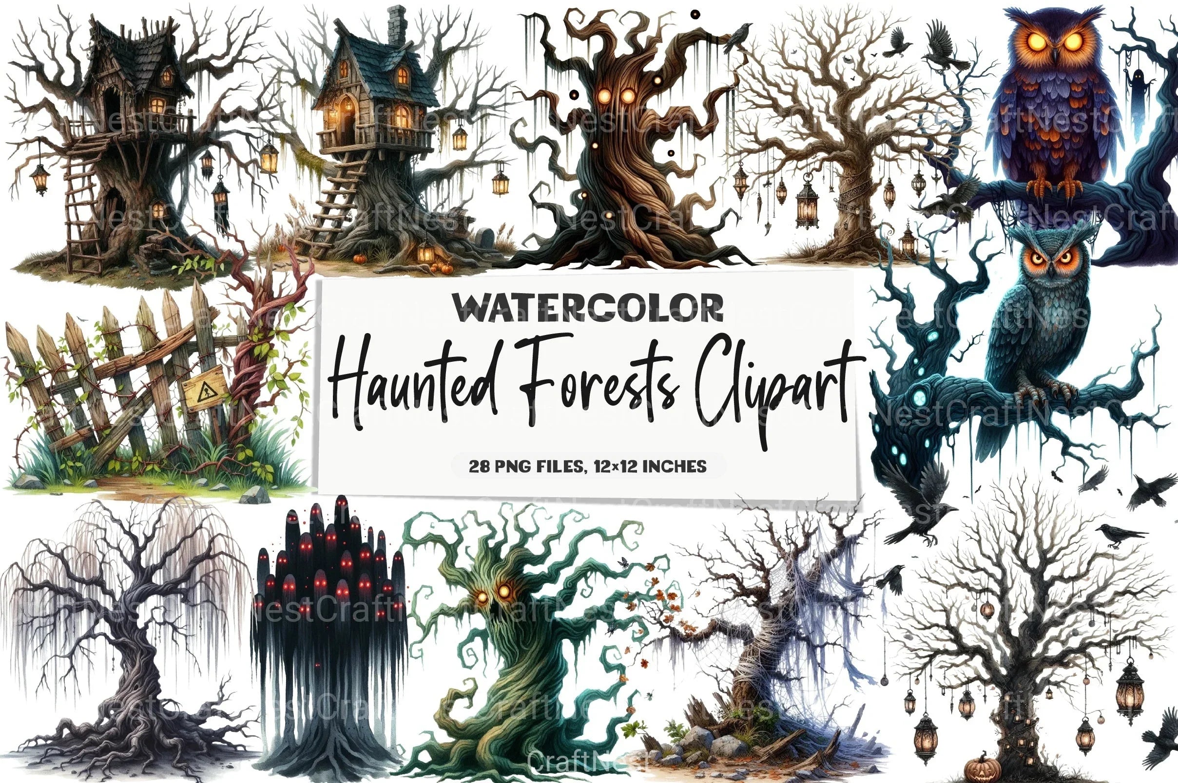 Haunted Forests Clipart Bundle - CraftNest - Digital Crafting and Art