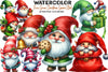 Free Green Christmas Gnome Clipart Bundle
