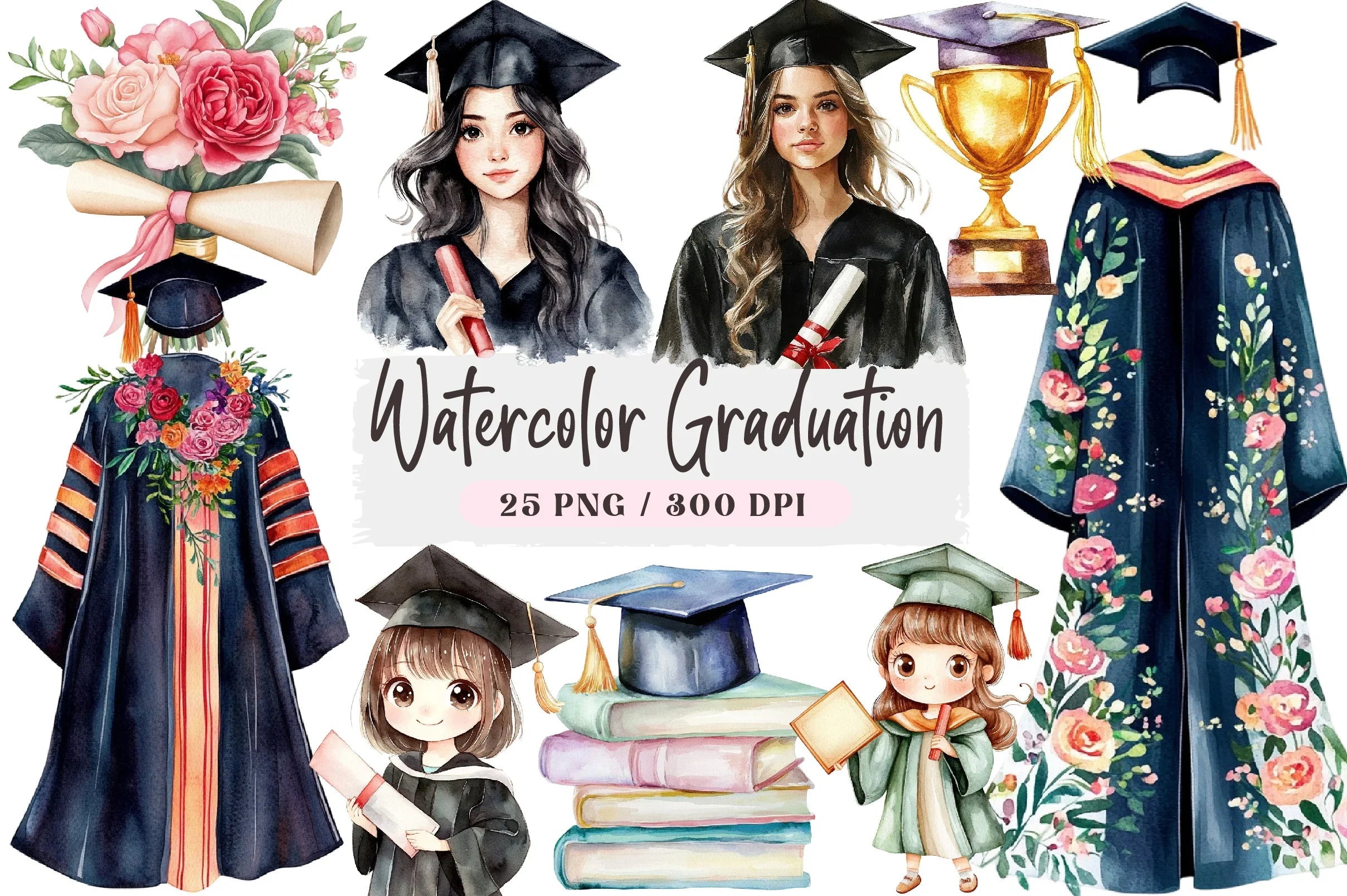 Graduation Clipart Bundle - CraftNest - Digital Crafting and Art