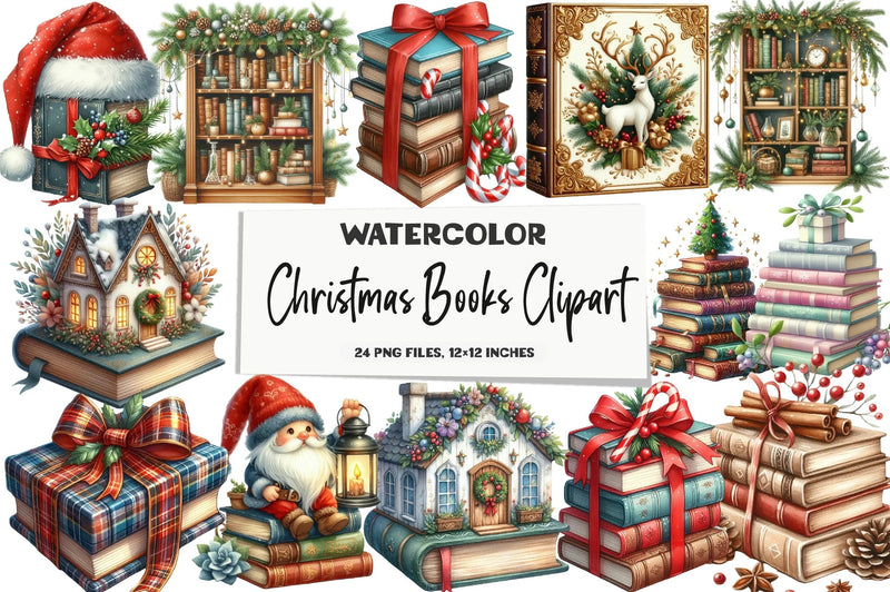 Christmas Books Clipart Bundle - CraftNest - Digital Crafting and Art