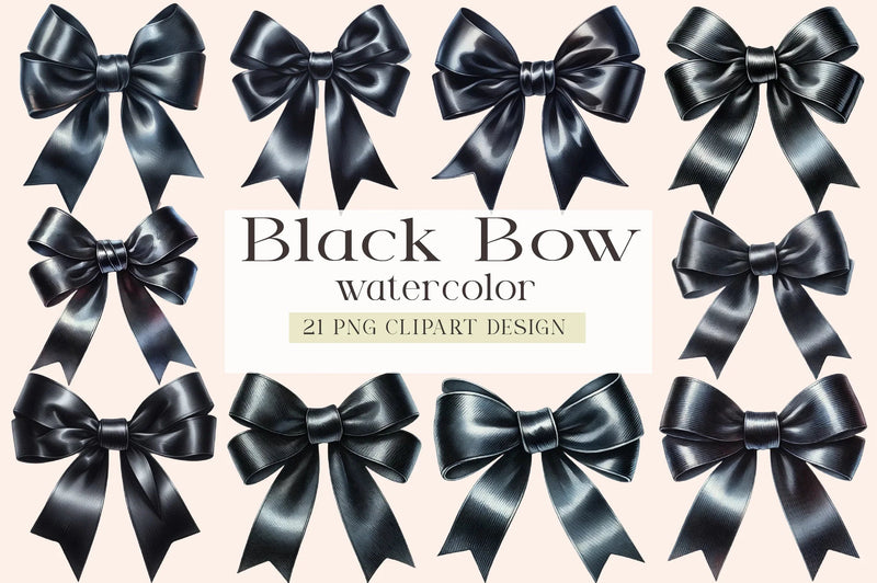 Black Bow Clipart Bundle - CraftNest - Digital Crafting and Art