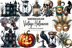 Vintage Halloween Clipart Bundle - CraftNest - Digital Crafting and Art
