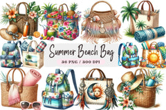 Summer Beach Bag Clipart Bundle - CraftNest - Digital Crafting and Art