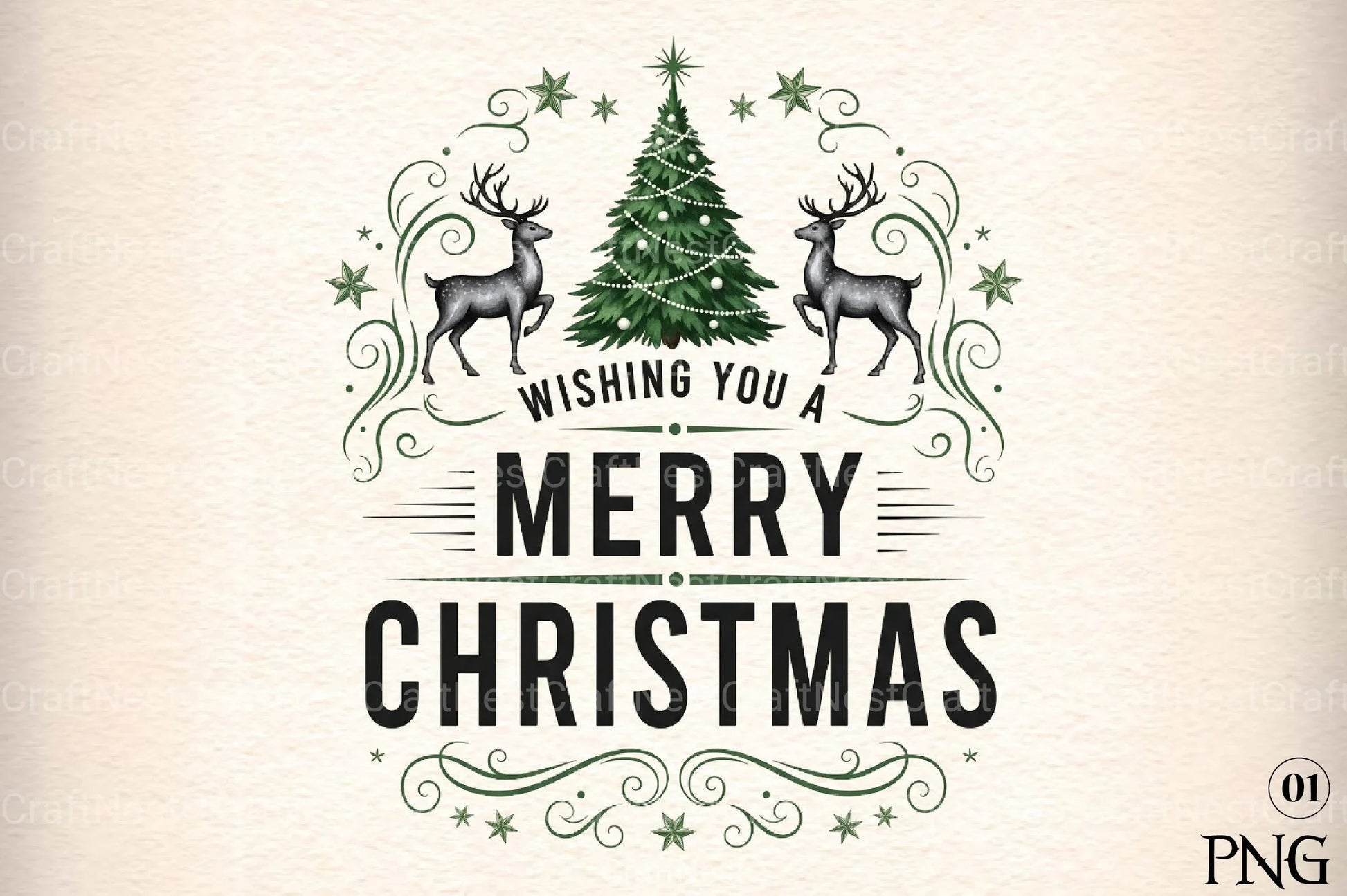 Merry Christmas Tree Design Clipart Bundle - CraftNest - Digital Crafting and Art