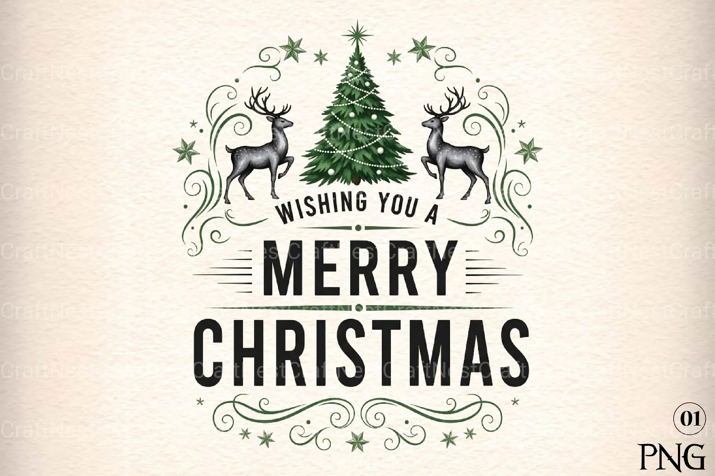 Merry Christmas Tree Design Clipart Bundle - CraftNest - Digital Crafting and Art