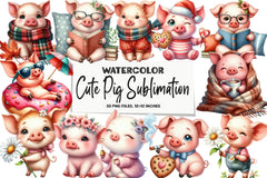 Cute Pig Clipart Bundle - CraftNest - Digital Crafting and Art